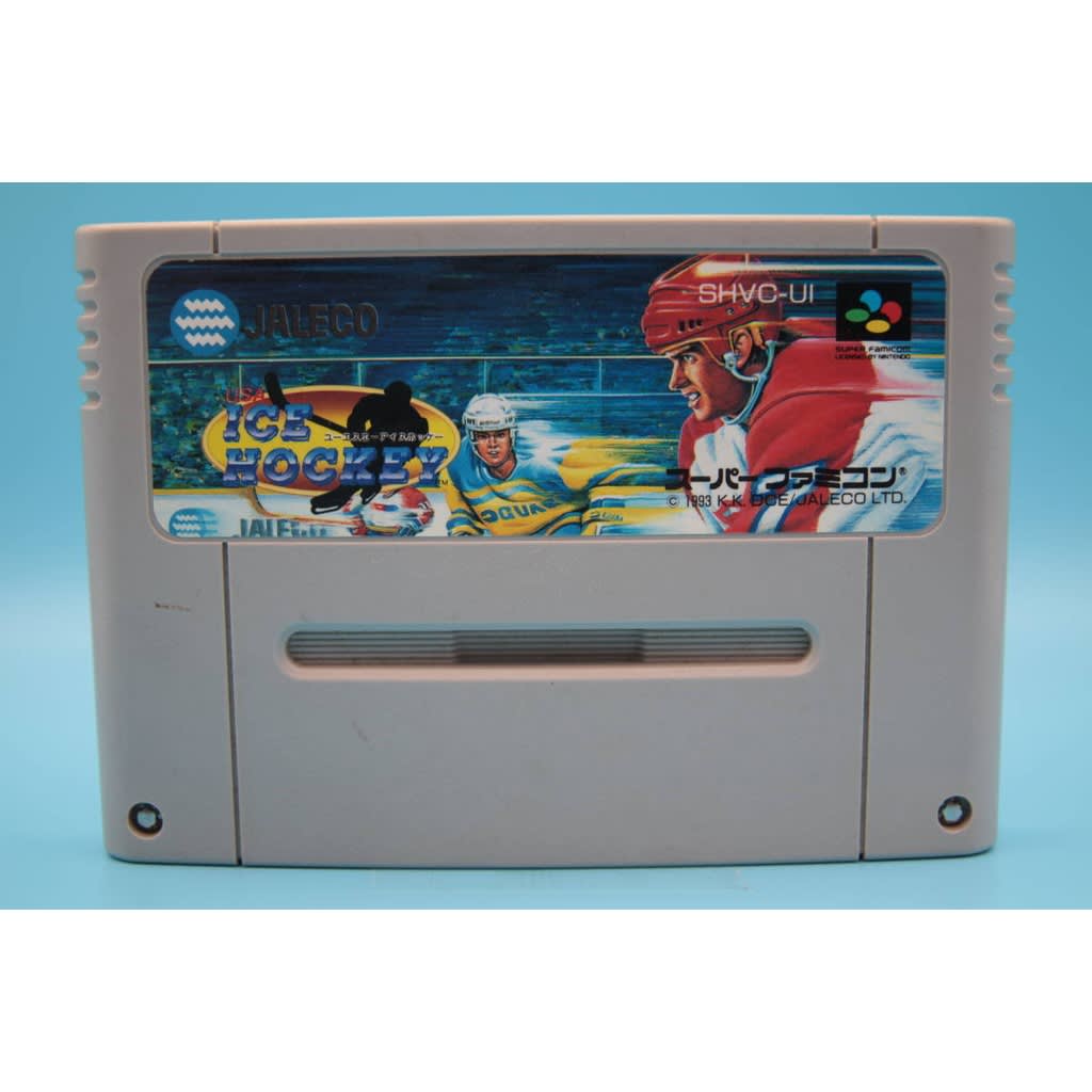 Used USA Ice Hockey SFC SNES Super Famicom SHVC-UI tested working Nintendo Sports Jaleco, DCE NTSC-J Super Nintendo Cartridge