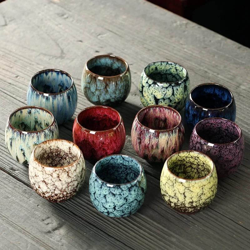 Creative Fashion Hand Drawn Latte Handle Retro Ceramic Coffee Cup