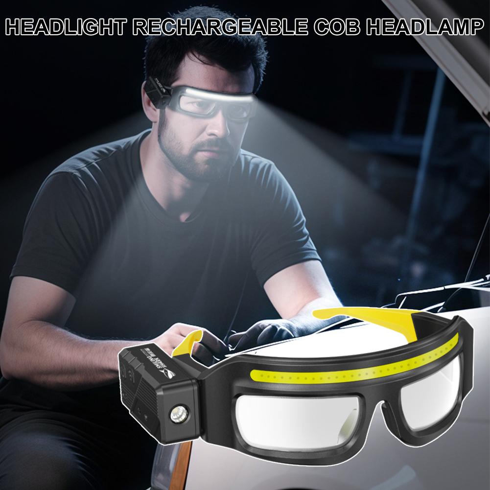 Induktiver XPE-Scheinwerfer Wiederaufladbare COB-Stirnlampe Starke Stirnlampe Outdoor Nachtfahrten Angeln COB-Flutlicht Arbeitslicht
