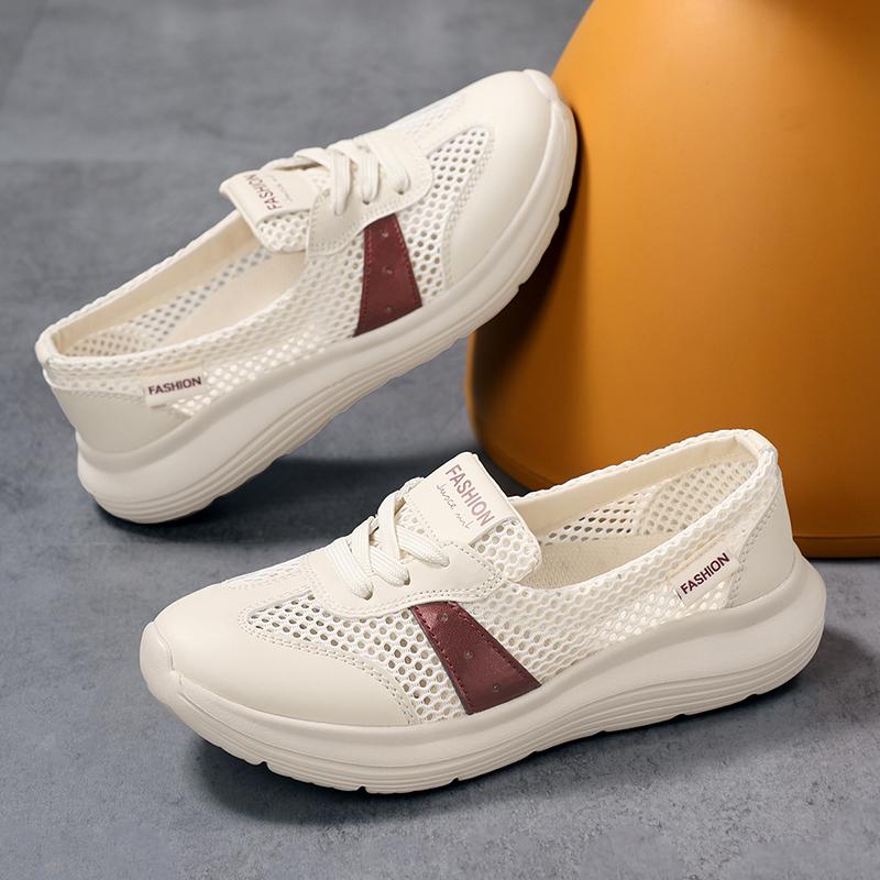 TUINANLE Flats Shoes for Women Summer Lace Up Casual Sneakers Breathable Soft Sole Loafers Plus Size