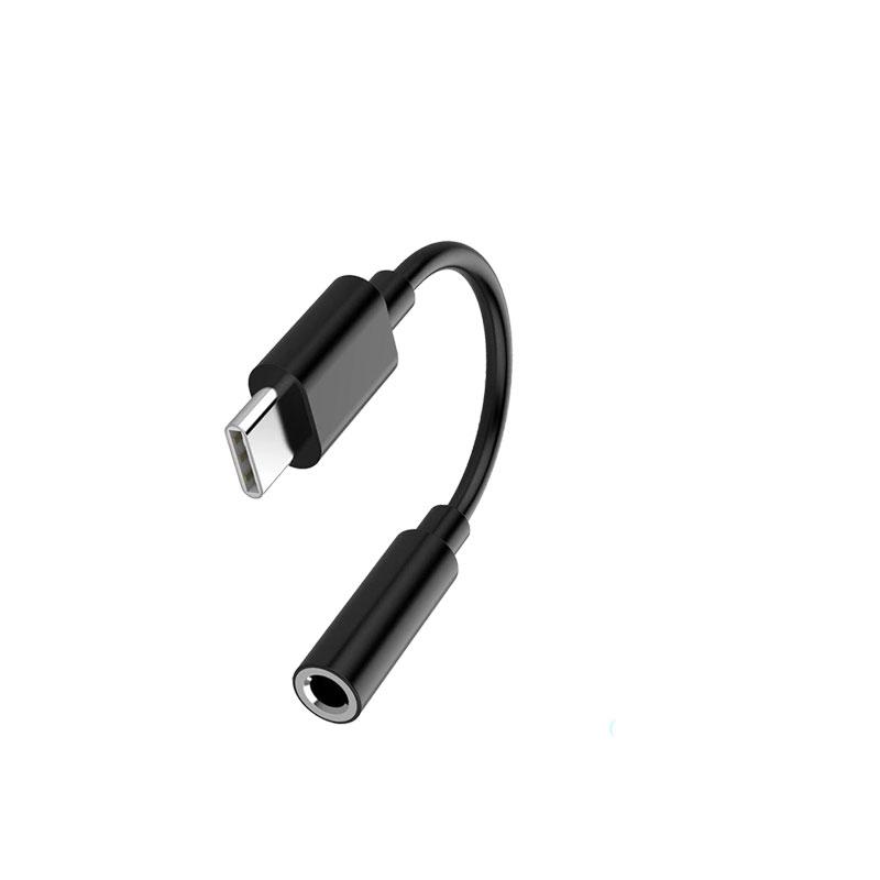 2/4PCS USB-C Type-C to 3.5mm Black Audio earphone adapters USB Type-C to 3.5mm female headphone jack adapter 3