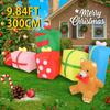 9.84FT LED Light Xmas Inflatable Boxes Teddy Bear Toy Yard Party Decor Home Decoration Ornament Supplie Christmas Holiday Gift