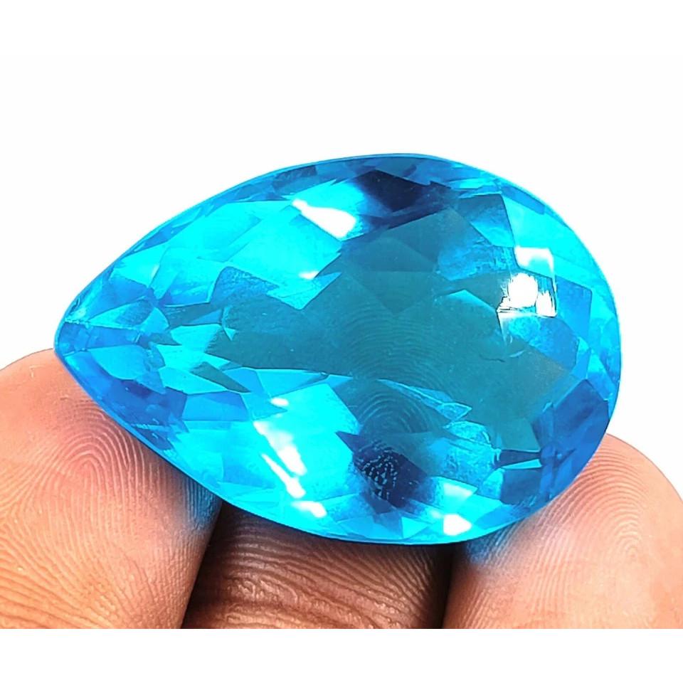 Extremely Rare 52 Ct Pear Cut Blue Sapphire Loose Gemstone Free Gift