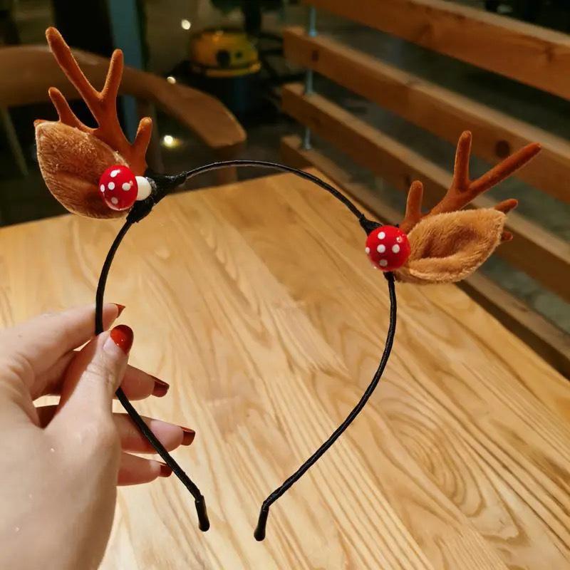 Barrette Serre-tête Bois de Faon Style Mori - Accessoire de Cheveux de Noël Mignon d'Inspiration Féerique pour Femmes