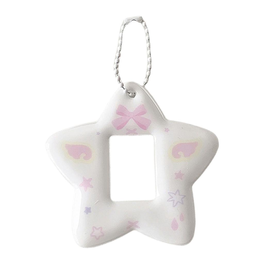 1 Zoll Fotohalter Tragbarer Fotokartenhalter mit Schlüsselanhänger Sternform Fotokartenhülle für Studenten Büroangestellte