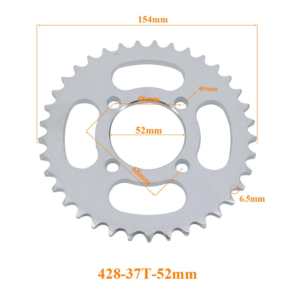428 Chains 37T/40T/41T/43T/48T 37MM-76MM Motorcycle Chain Sprockets Rear Back Sprocket Cog For 110cc 125cc 140cc Dirt Pit Bike