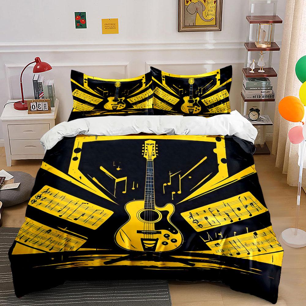 

Guitar, musical notes, sheet. Bedding sets Duvet cover sets Duvet covers Pillowcases(1 * Duvet Cover 2 * Pillowcases, without duvet insert) 135x200cm