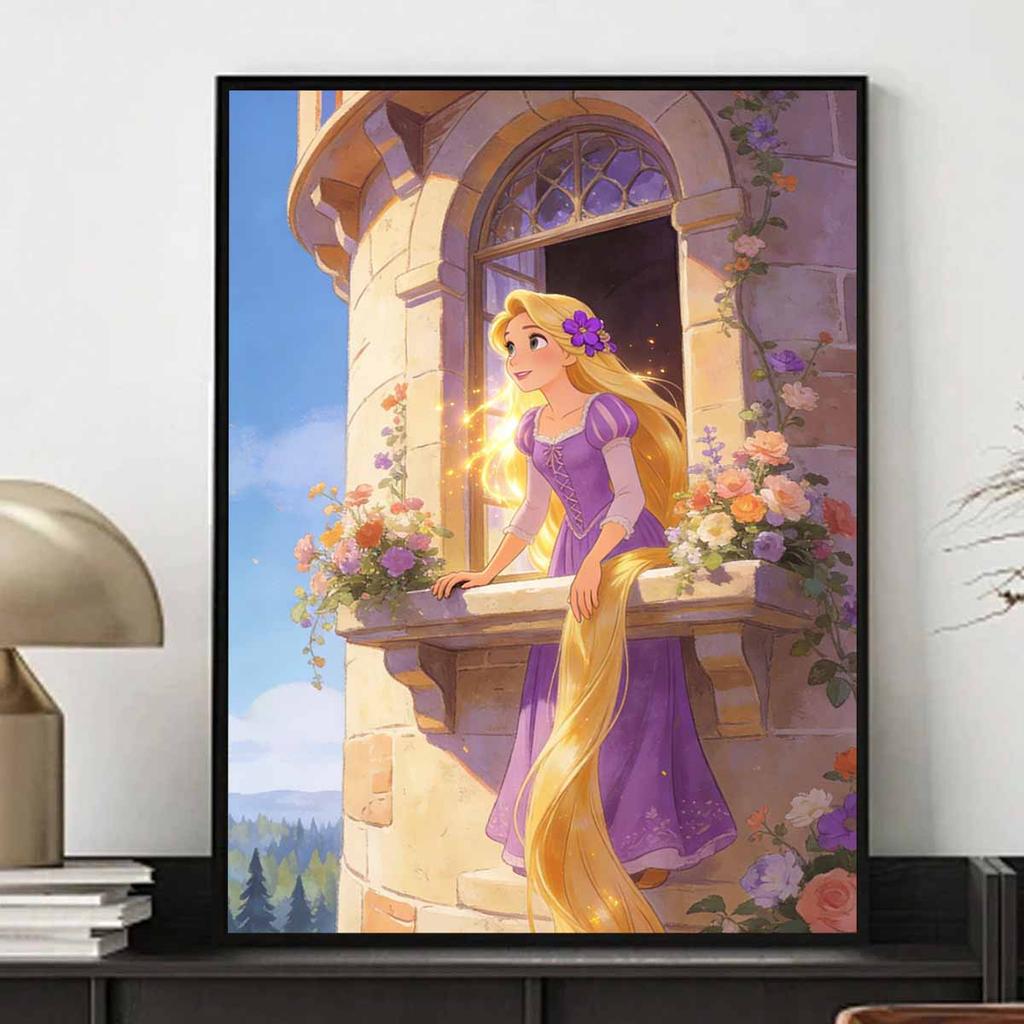 Disney Diamond Painting 5D DIY Full Circle Diamond Painting Kit Rapunzel Home Bedroom Wall Decor Crafts