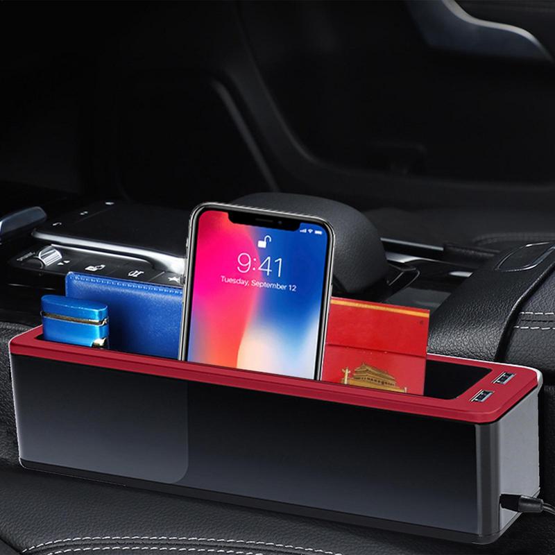 Car Seat Gap Filler Multifunctional Auto Seat Crevice Filler With 2 USB Charging Ports Reusable Console Side Pocket Organizer