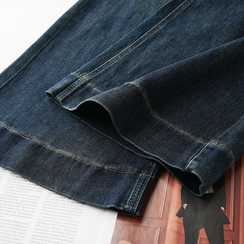 Jeansi evazați cu talie înaltă pentru femei 2024, albaștri, căptușiți cu fleece: Toamnă/Iarnă Largi cu Picior Lat Până la Podea