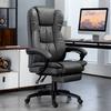 Adjustable Swivel Chair with Footrest, Headrest, Massage Function, Faux Leather, 68.5x68.5x113-121cm, Dark Grey