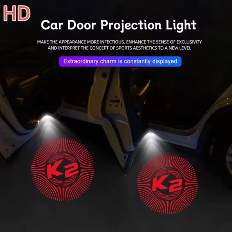 2pcs Car Door Projector Lamps 3D Welcome Shadow Lights For KIA Sorento Ceed K3 K2 K8 K5 K9 GT Line Car Accessories