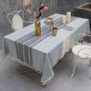 Elegant Ins Style Tablecloth In Striped Grey And Brown For Modern Dining Decor