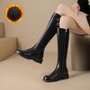 ZHR Women's Fleece-Lined British Style Knee-High Riding Boots