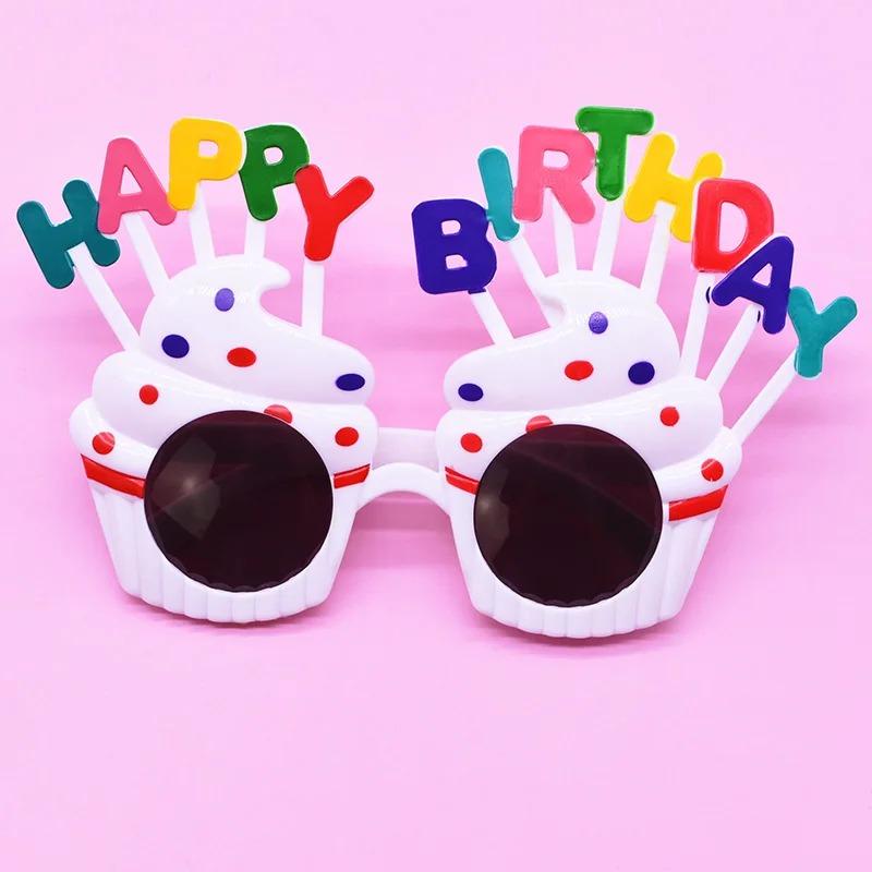Funny Birthday Glasses, Creative Happy Birthday Party Decor, Cake Topper Decorations for Kids Birthday Party Cake Decor