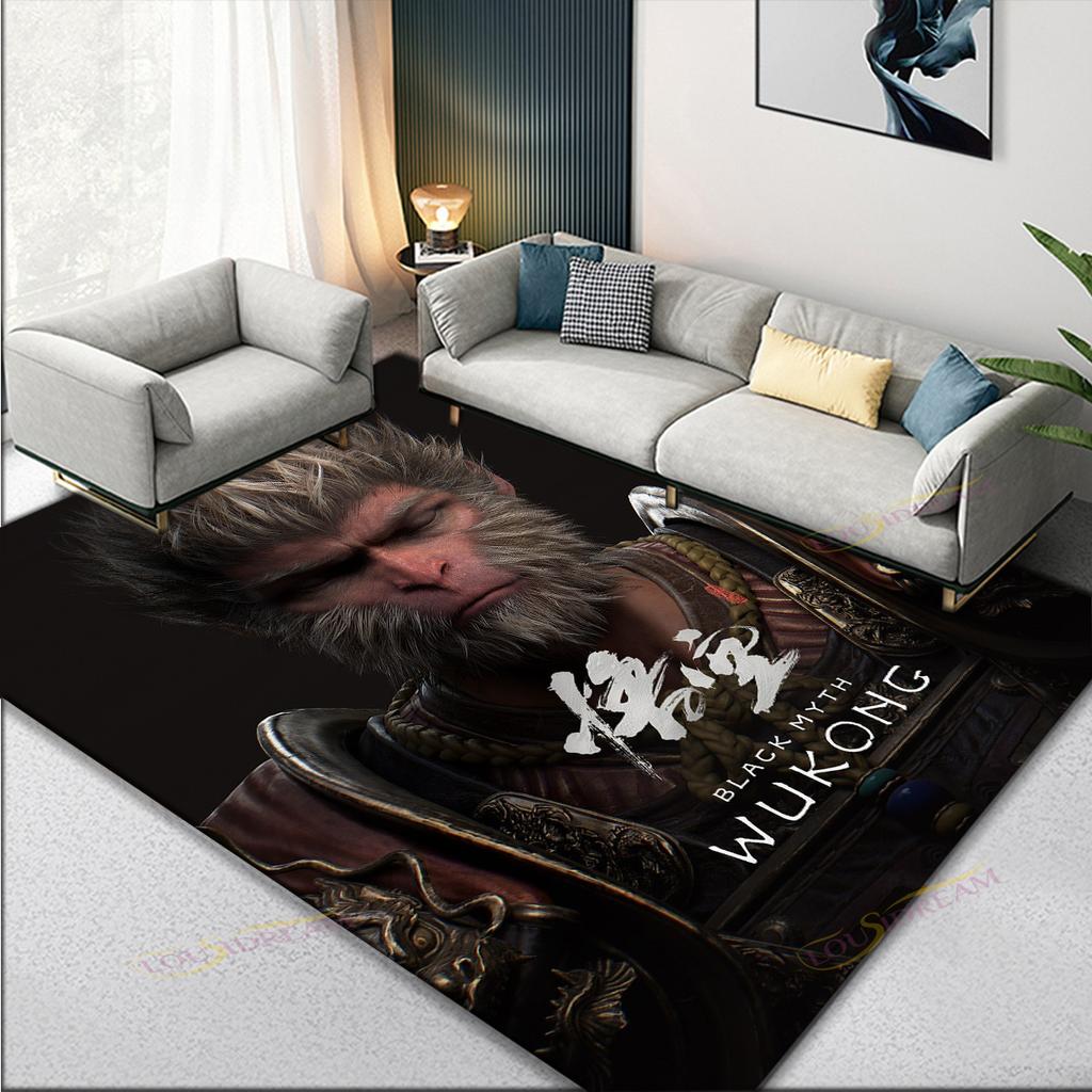 1PC Wukong Ring Velvet Floor Mat Modern Dirt Resistant Washable Erasable Waterproof Care-Free Home Decor