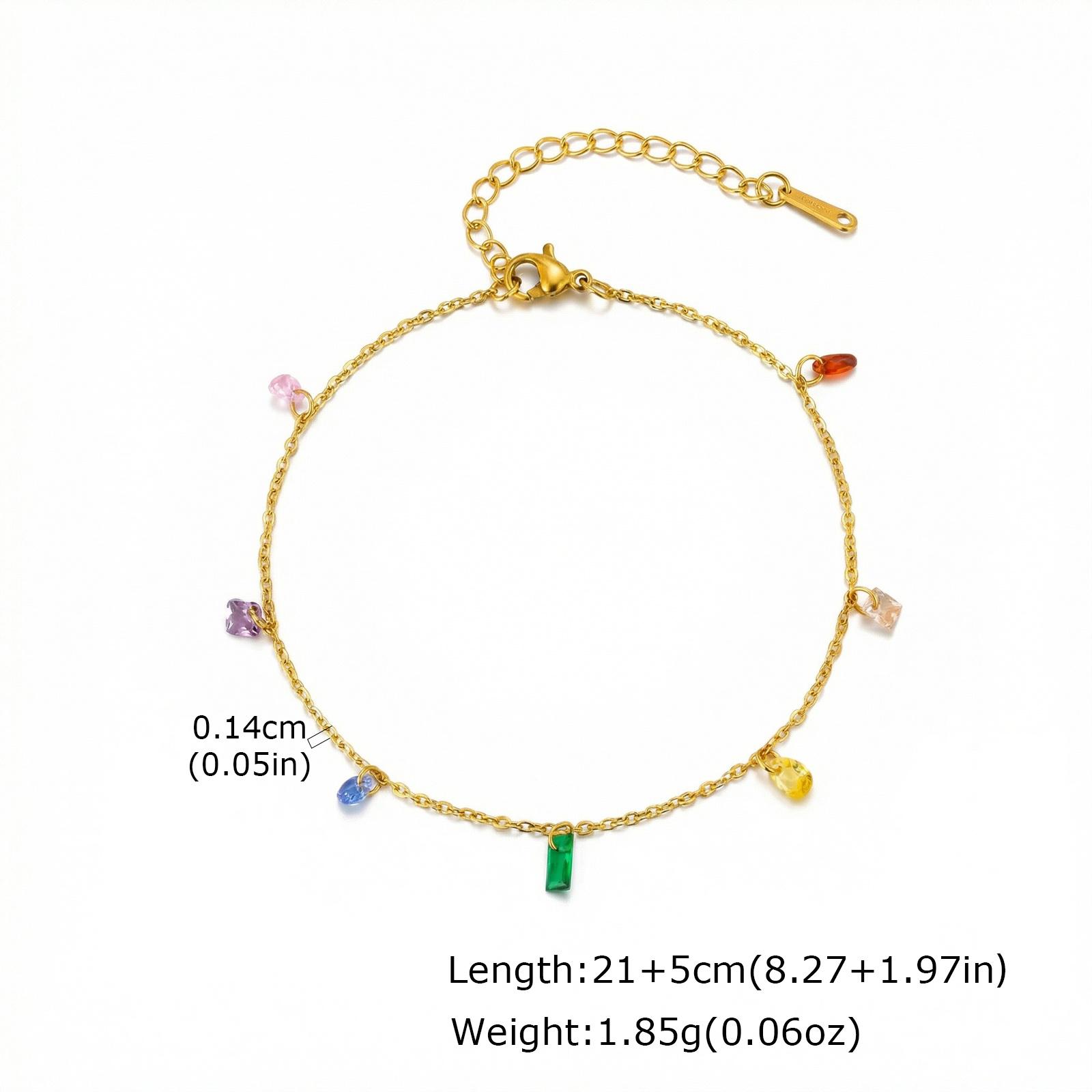 

Heart Anklet, Stainless Steel Beaded Adjustable Foot Bracelet for Women, Waterproof Summer Beach Jewelry