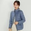 Korean Style Women's Lightweight Down Jacket - 90% White Duck Down, Autumn/Winter 2024, Warm Stand Collar, Long Sleeve Outerwear
