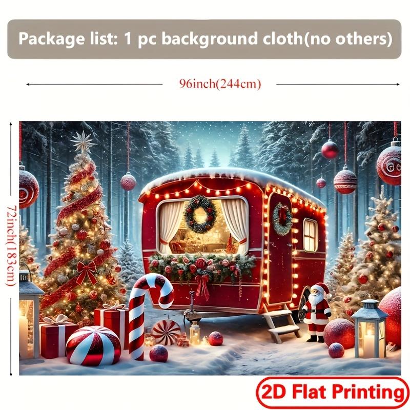 1pc Christmas Camping Car Polyester Backdrop Flag, Multipurpose Indoor/Outdoor Photography Backdrop, Universal Size
