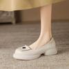 Popular French Retro Platform Small Leather Shoes Women's 2025 Autumn New Round Head Shallow Mouth Single Shoes Low Heel Loafers