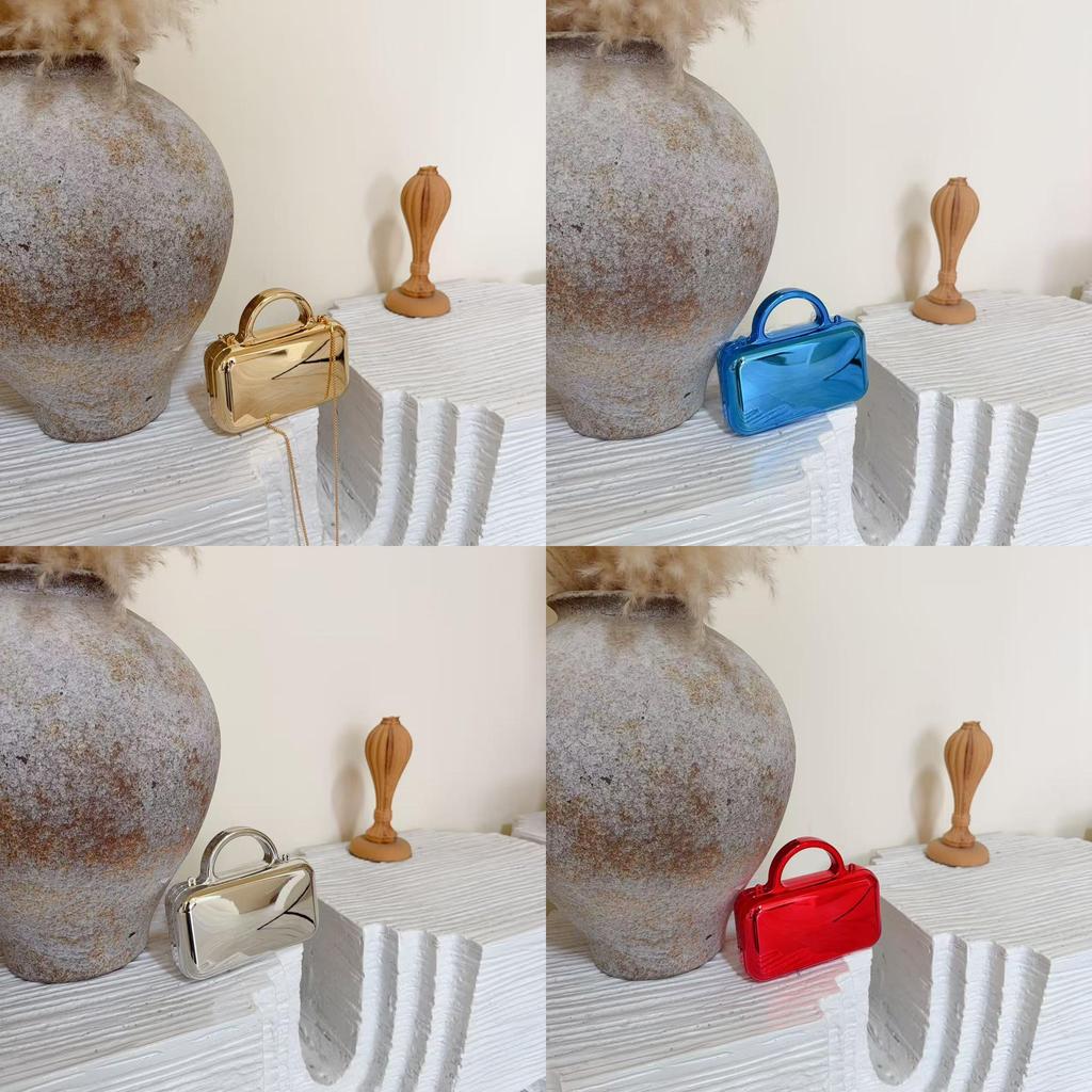 Acrylic Square Chain Handbag With Magnetic Closure For Daily Casual Use