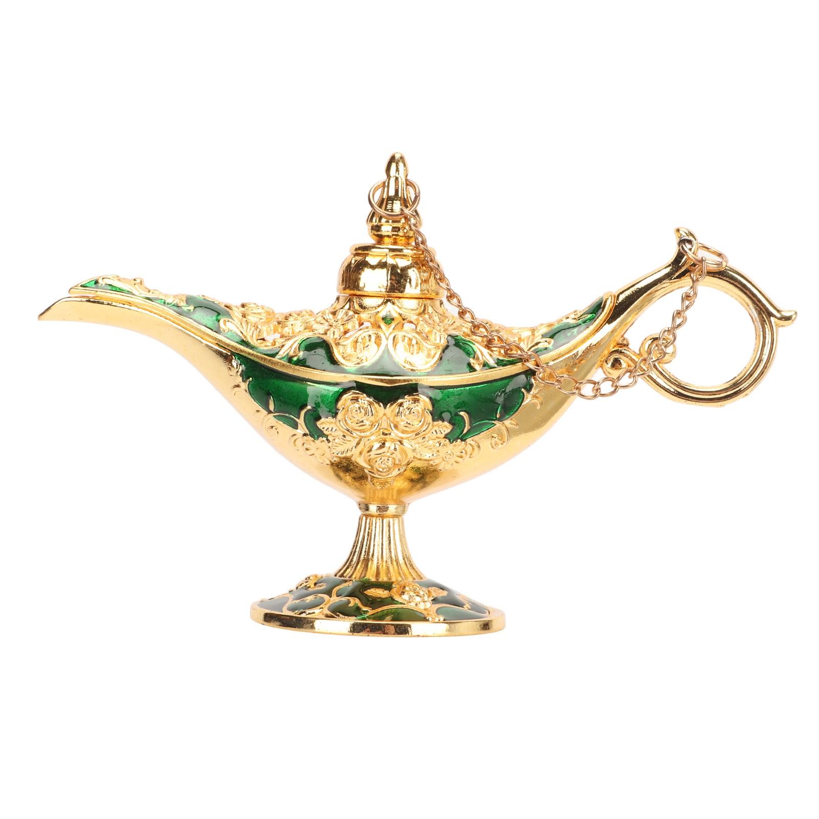 

Волшебная лампа Джинна Изысканный Стойкий Привлекательный Сплав Тисненый Узор Лампа Джинна для Спальни Офиса 4.7in