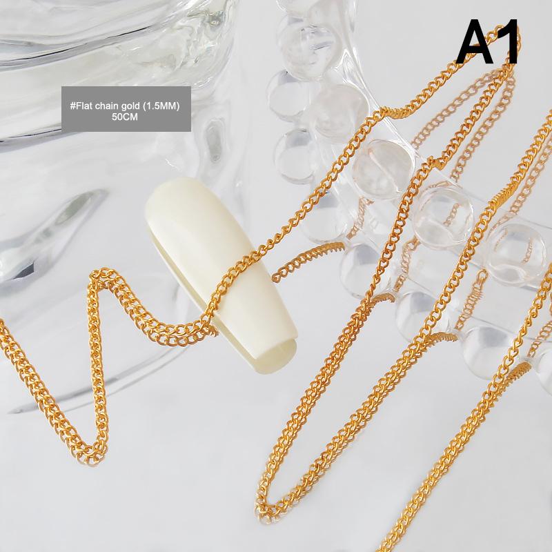 

Цепочки для ногтей Золото Серебро Камни для ногтей Бусины 50 см Декор 3D Металл Стальные шарики Металлический панк-стиль Украшение для ногтей Ювелирные изделия для ногтей Шарм для ногтей