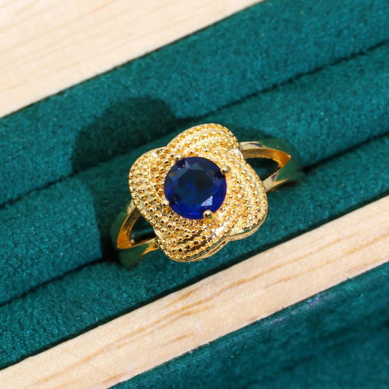 Classic Europe and The United States Hot AAA Zircon Bracelet Necklace Earrings Open Ring Female Jewelry Set