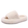 Home Slippers Women's Platform Shoes Female Lady Fur Flip Flops Slides 2024 Soft Plush Cotton Indoor Winter Flats