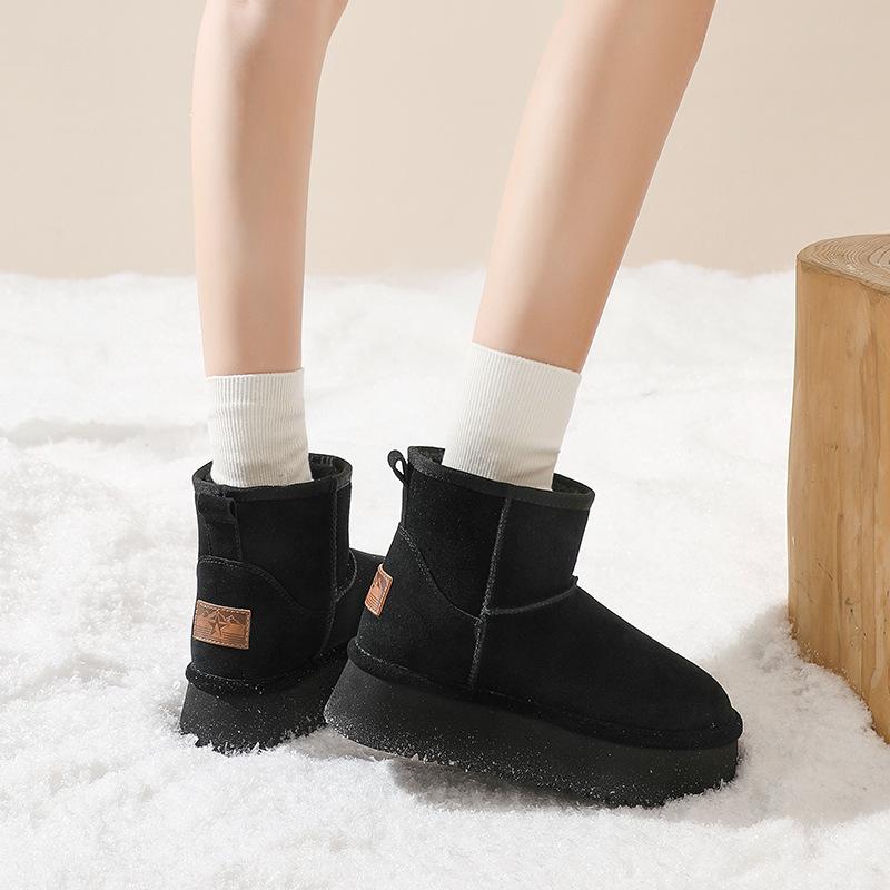 Augustus Snow Boots Women's 2025 Autumn and Winter New Fashion Short Tube Bread Short Boots Piled and Thickened Outer Cotton Shoes