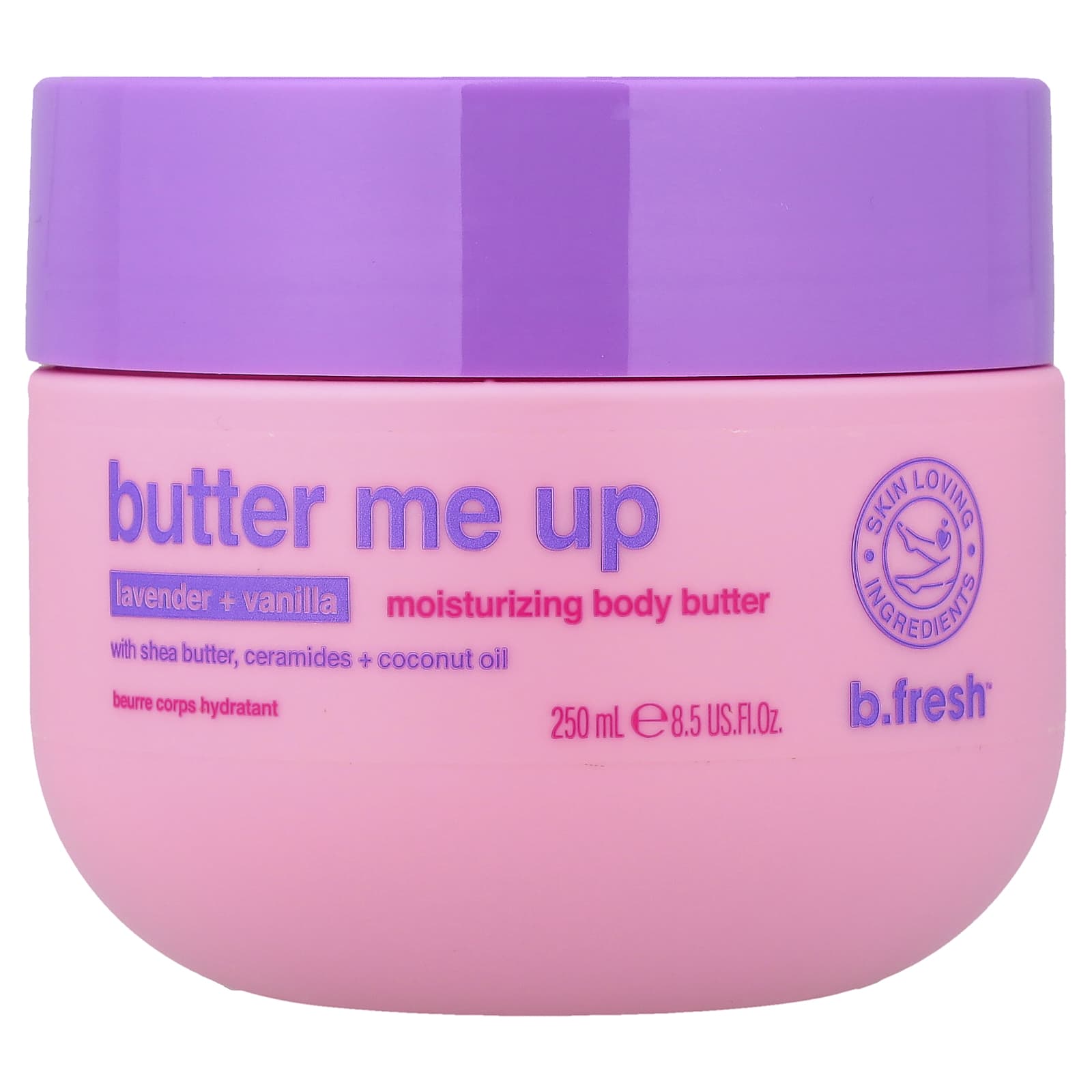 

b.fresh, Butter Me Up, Moisturizing Body Butter, Lavender + Vanilla, 250ml (8.5 fl oz)