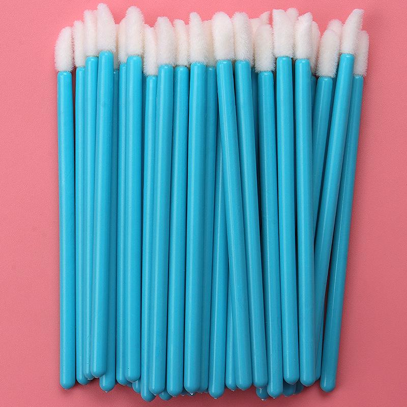 50-pack engångs läppborstar med velouryta - Mini bärbara läppstift- och glossapplikatorer