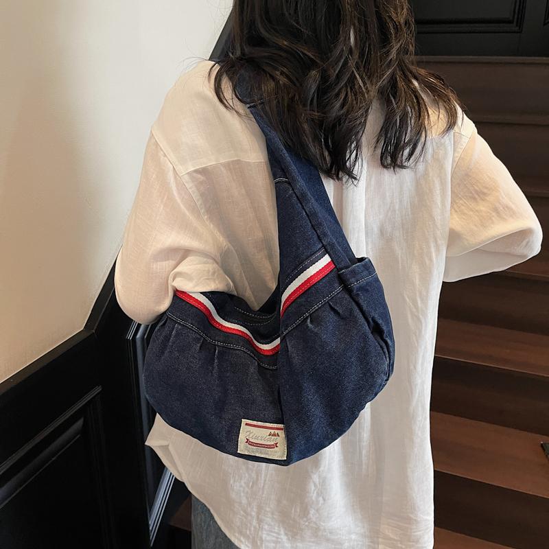 Denim Bag Large Capacity Crossbody Bag Women Tote Bag Commuter Shoulder Bag
