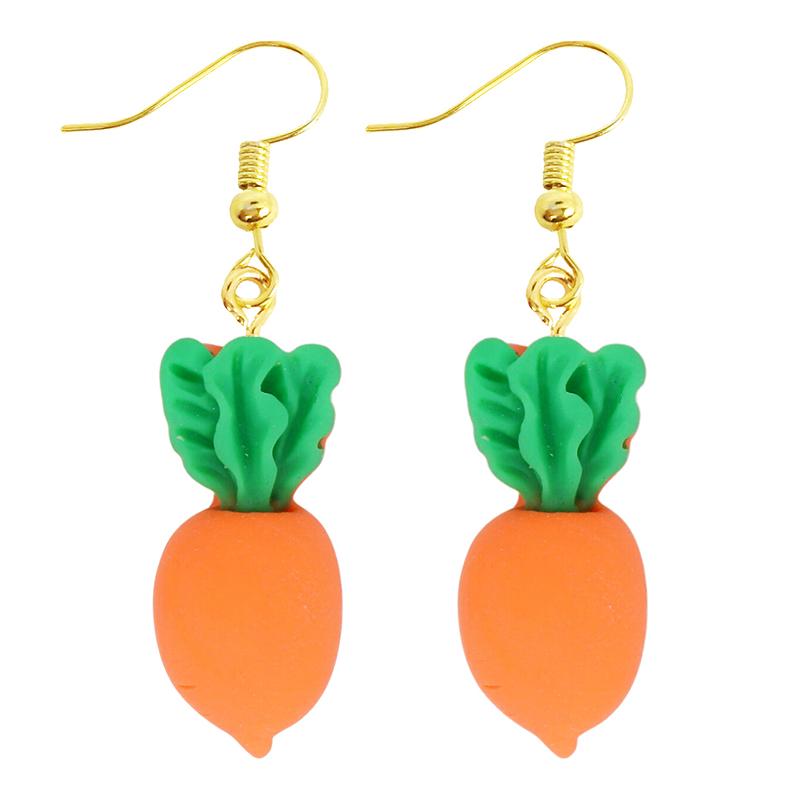 Women Earring Resin Drop Funny Custom Cute Girls Eardrop Kids Chocolate Strawberry Hamburger Dog Mushroom Broccoli Coffee