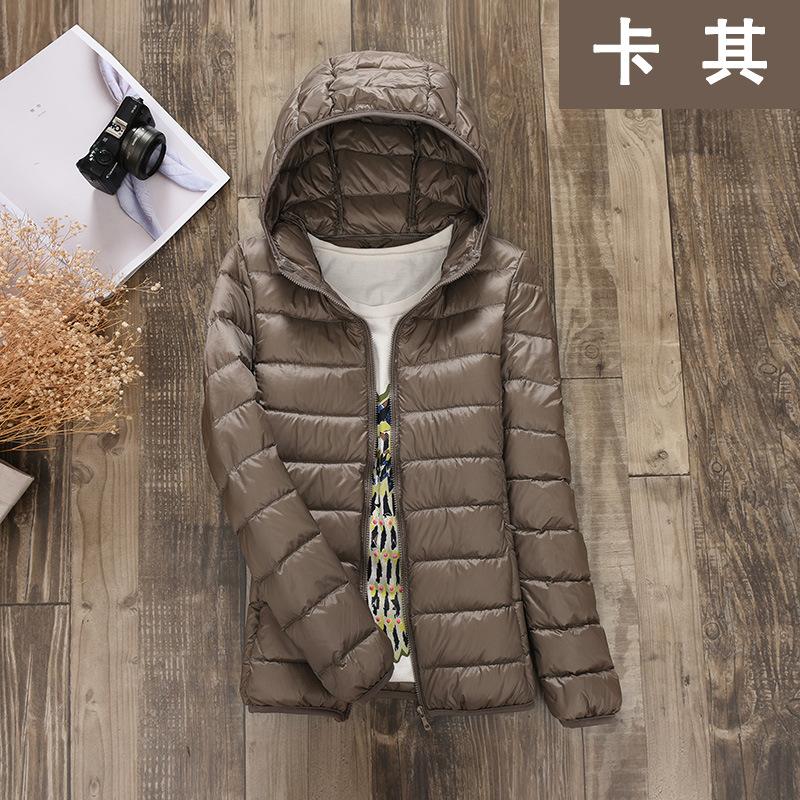 2024 Autumn and Winter New Women's Hooded Light Down Jacket Short Casual Thin Down Jacket Large Size Winter Clothing