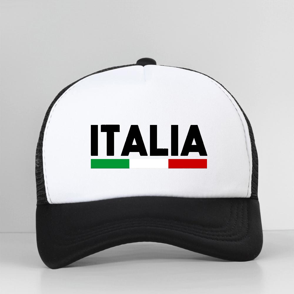 Italia Italia Bandiera Italiana Cappellino da Baseball Unisex Regolabile Snapback Classico Rete Traspirante Cappellino da Trucker Visiera da Esterno
