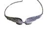 Vintage Silver Color Angel Wings Feather Choker Big Pendant Link Chains Statement Necklace for Women Wedding Tribal Gifts