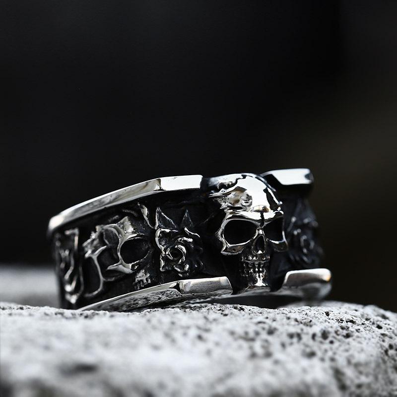 Multi Style Gothic Skull Rings for Men's Punk Hip Hop 316L Stainless Steel Ring Biker Talisman Retro Jewelry Gift Dropshipping