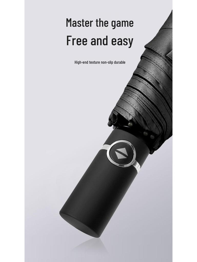 High-End 10-Rib Automatic Double Folding Windproof Umbrella for Sun and Rain