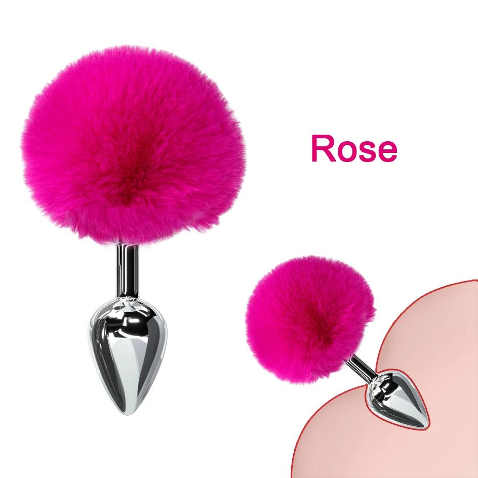 Anal Plug Bunny Rabbit Tail Bdsm Role Play Stainless Steel Vagina Prostate Massager Puppy Play Metal Sex Toys for Women Couple