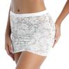 Jupe Dentelle Florale Femme Tissu Transparent Transparent Taille Mi-haute Ceinture Élastique Vêtement de Nuit Mini-jupe