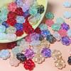 ZW40 10Pcs Transparent Fresh Feeling Gradient Exquisite Glass Beads Cherry Blossom Handmade DIY Bracelet Earrings Material