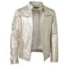 American retro PU leather jacket stand-up collar slim European and American tough guy motorcycle punk leather jacket