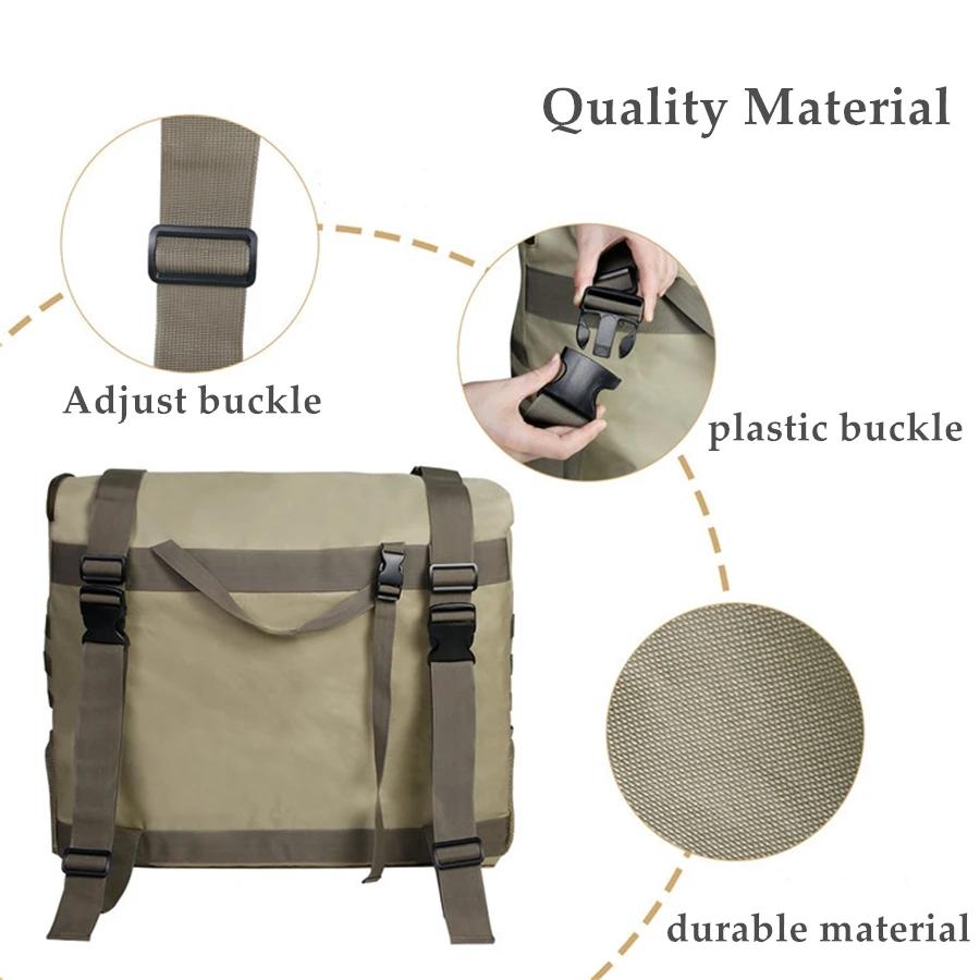 Khaki Large Capacity Outdoors Spare Tire Tool Storage Bag Trash Bag SUV Trunk Organizer for Outdoor Off-Road Recovery Gear
