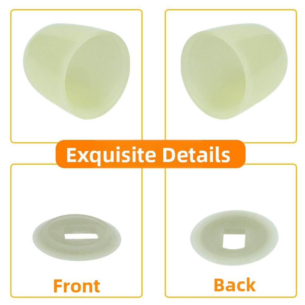 Set of 4 Toilet Bolt Covers with Glow in the Dark Night Light Plastic Push-on Screw for Toilet Bowl Hardware in Bathrooms