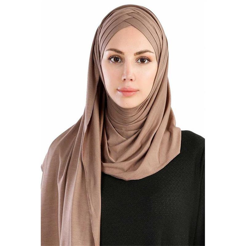 muslim jersey instant hijab scarf for women femme musulman ready to wear hijabs underscarf cap and headscarf two in one