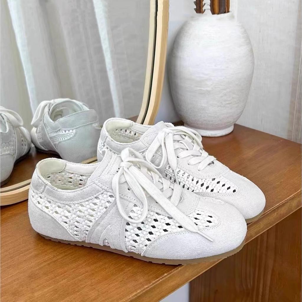 Mesh Breathable Retro Inner Height Increase Women's New Summer Versatile Leather Women's Shoes Sports and Leisure Shoes