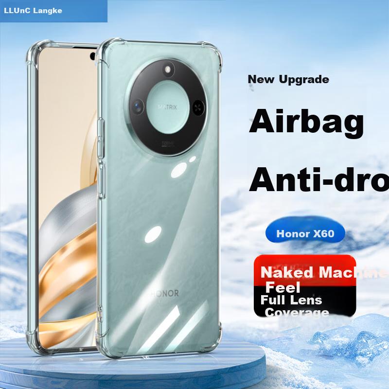 LLUNC Honor X60 Phone Case, Ultra-Thin Crystal Clear Lens Protection, Full Coverage Reinforced Corners Airbag Shockproof Anti-Scratch Soft