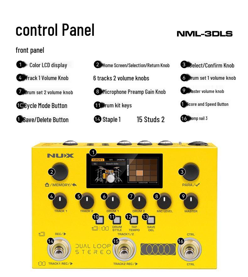 NUX DUAL LOOP Stereo Electric Guitar & Bass Effects Pedal Looper
