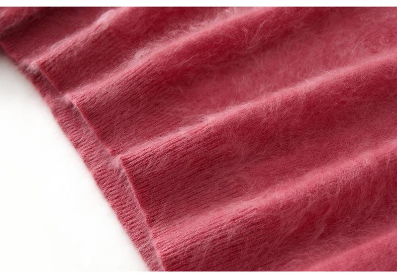 Women's Cashmere Half-High Neck Long Sleeve Sweater - Classic Loose Knit Top